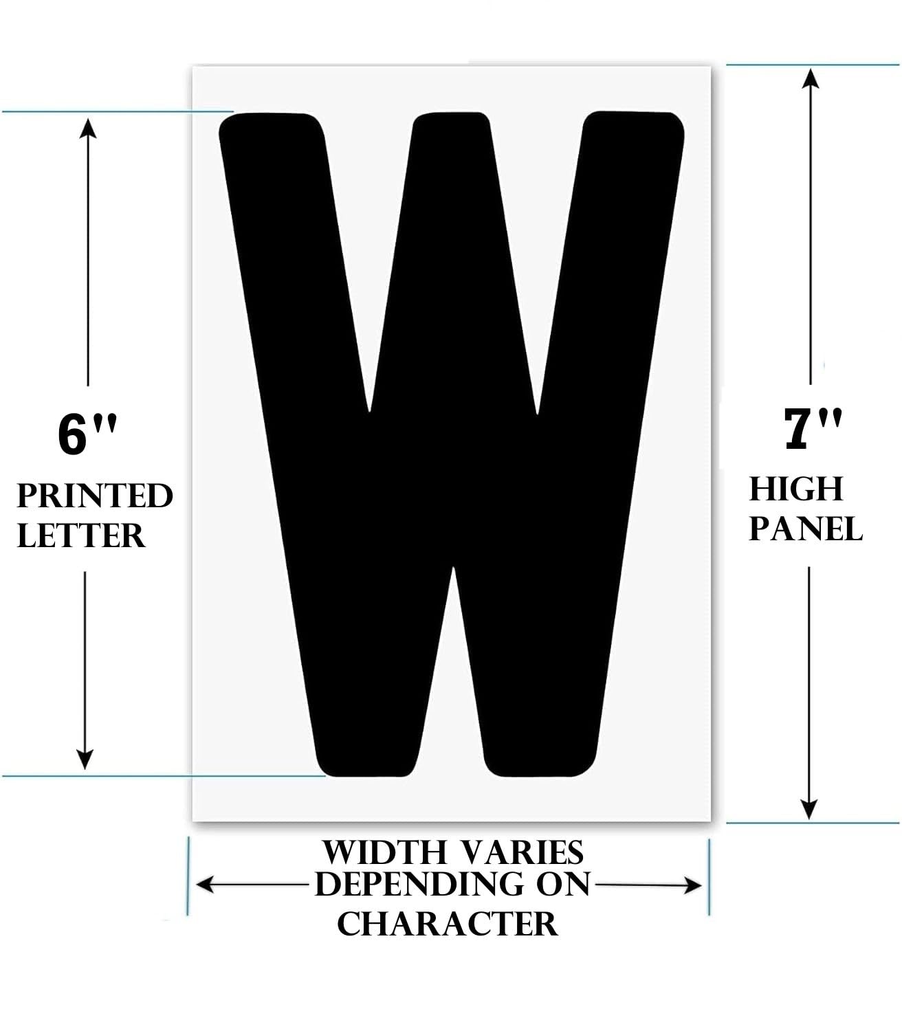 6" on 7" Rigid Acrylic Letters for Marquee Signs Block Font 300 count