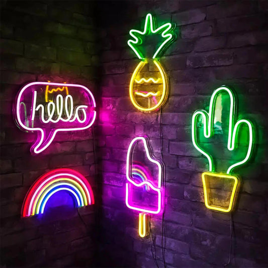 What makes neon signs glow?