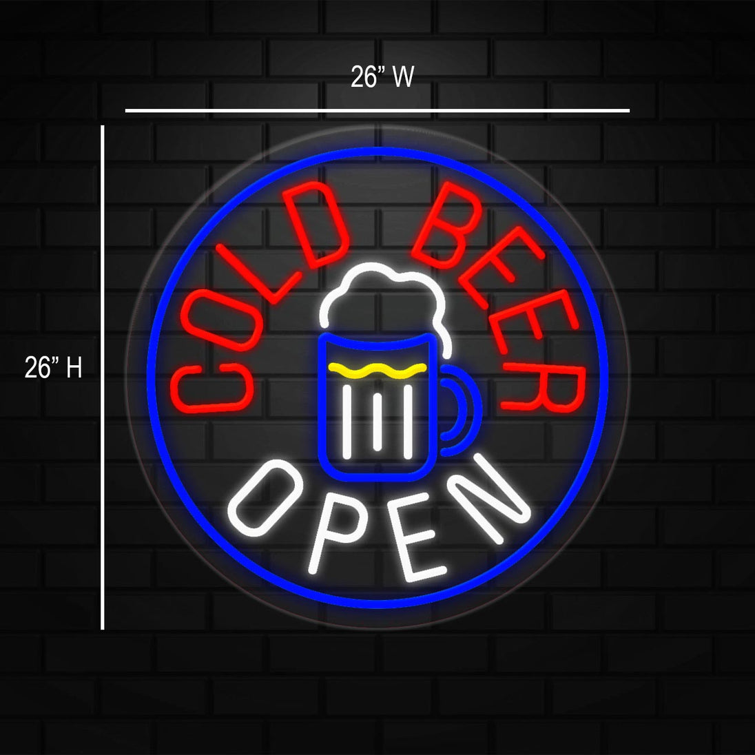 Cold Beer Display Cold Beer Open Sign for Business Displays | LED Flex Neon | 26