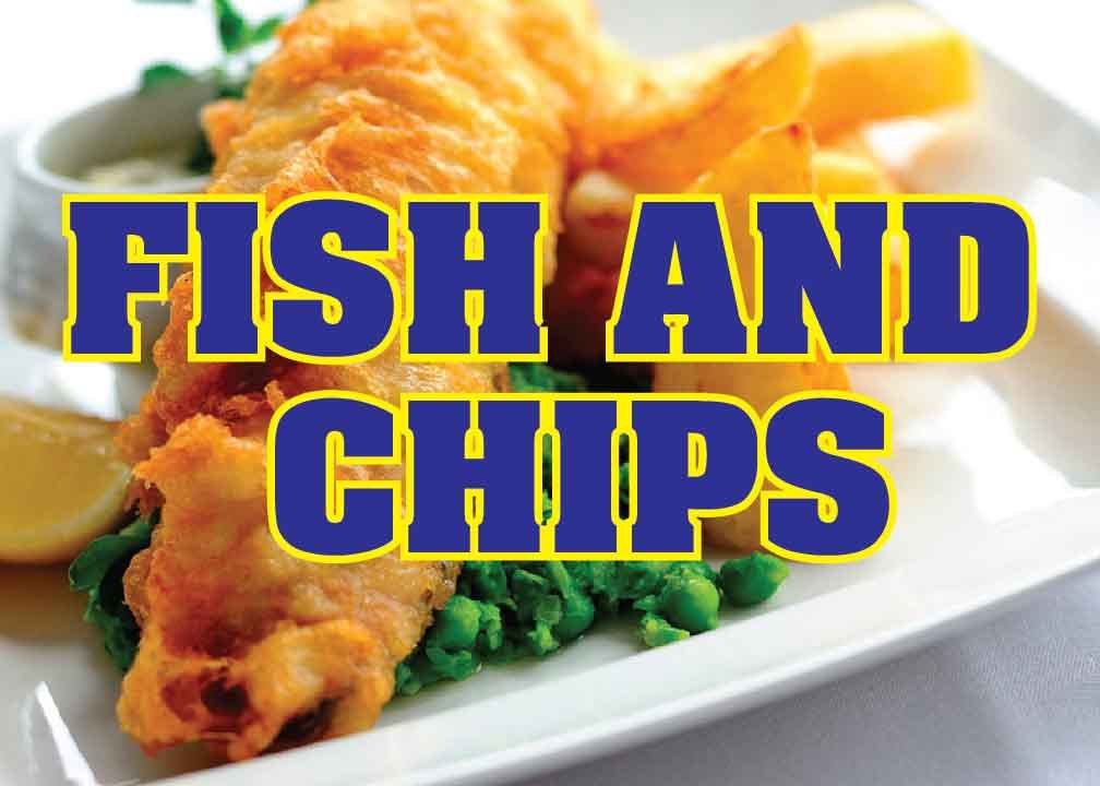 Fish and Chips | Store Retail Food Counter/Wall Sign | 14