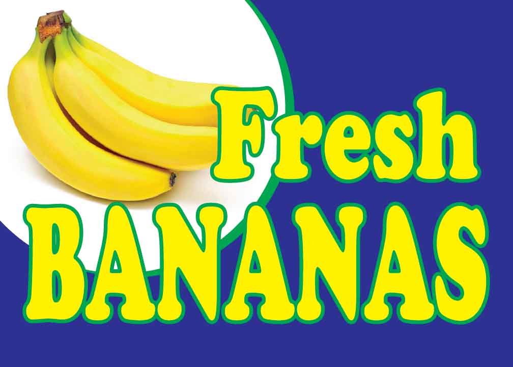 Store Counter Sign Fresh Bananas | Store Retail Food Counter/Wall Sign | 14