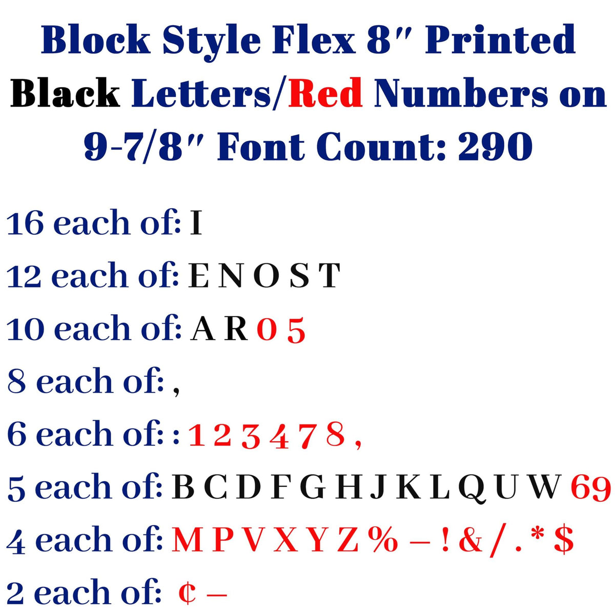 8-Inch Flexible Outdoor Marquee Sign Letters – Changeable Letter For Business Signs – 9-7/8 Inch Block Style