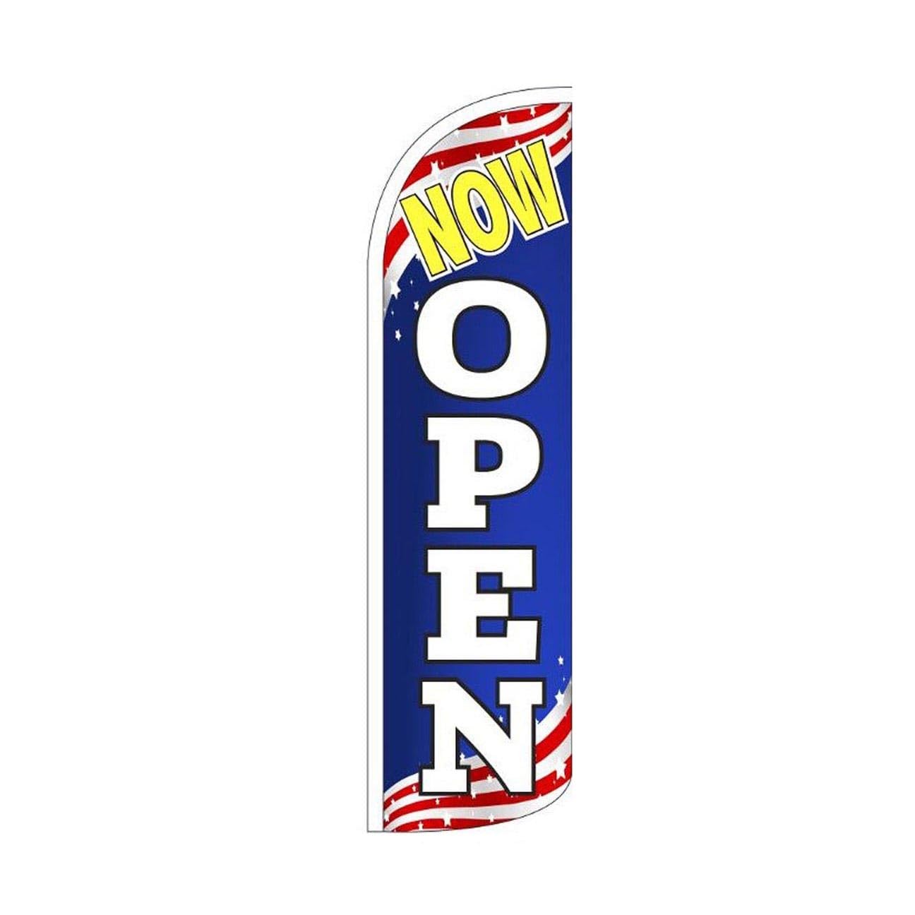 Grand Opening Swooper Feather Flag Kit - 11.5ft Now Open RWB Stars, Polyester