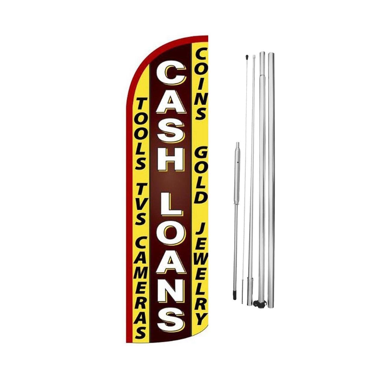Complete 15ft Check Cashing Swooper Feather Flutter Banner Sign Flag Kit