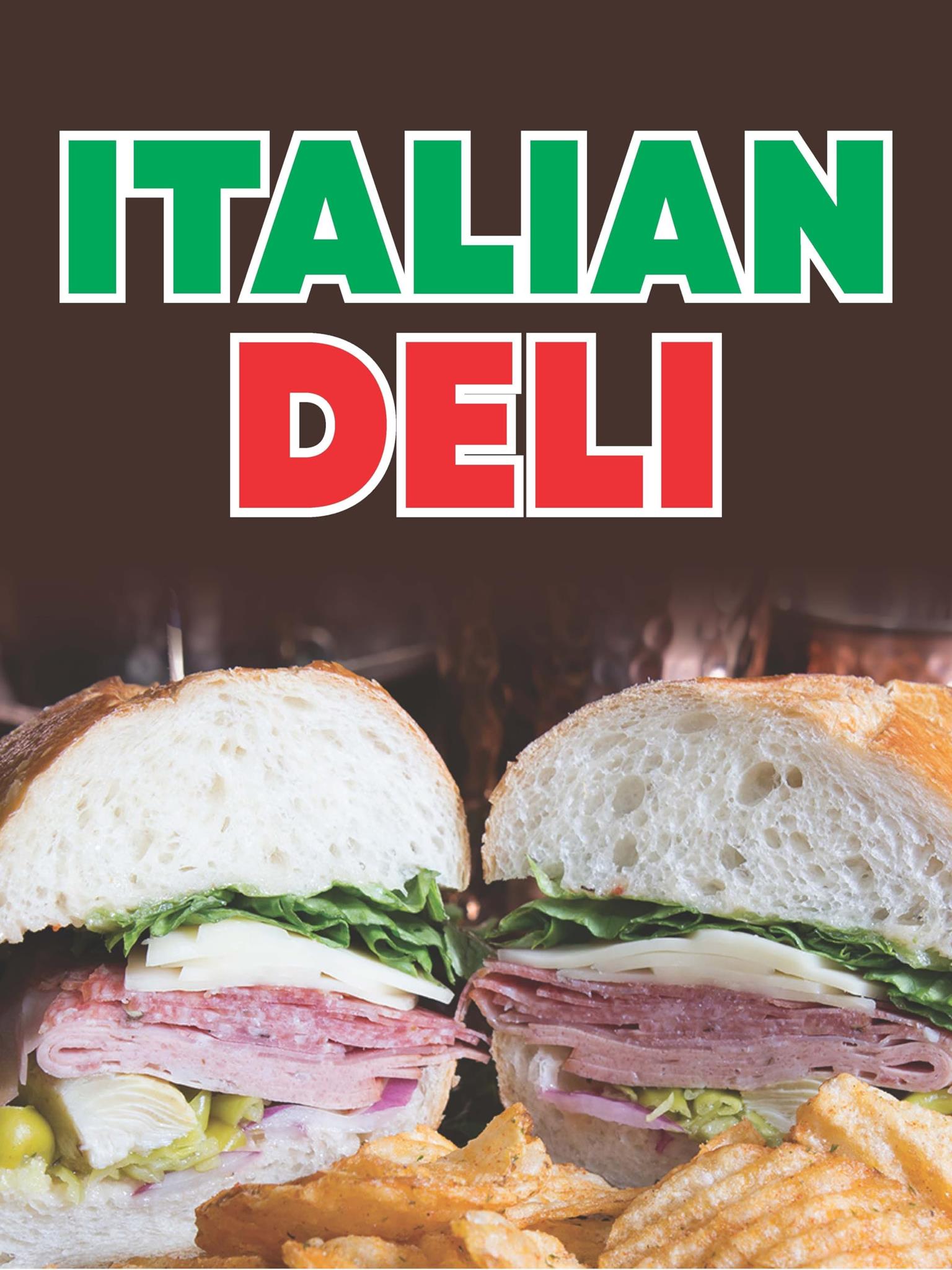 Italian Deli | Retail Window Display Sign | 18