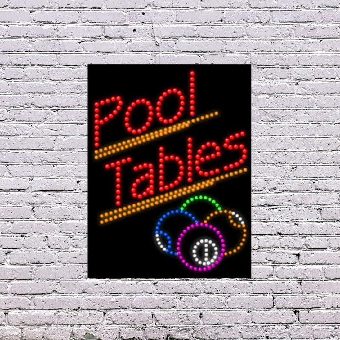Pool Table Looking Sign LED Pool Tables Sign | Light Up Sign | 26