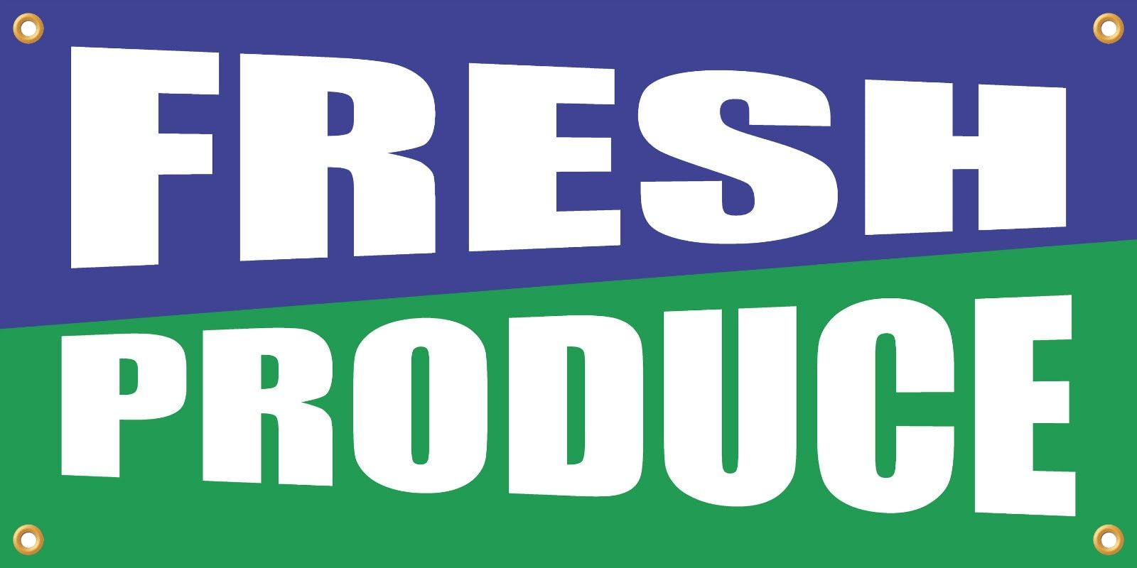 Fresh Produce | Vinyl Banner w/ Grommets | 2’H x 4’W