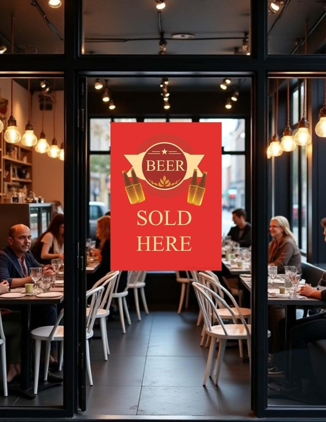 Sold Retail Sign Beer Sold Here | Retail Window Display Sign | 18