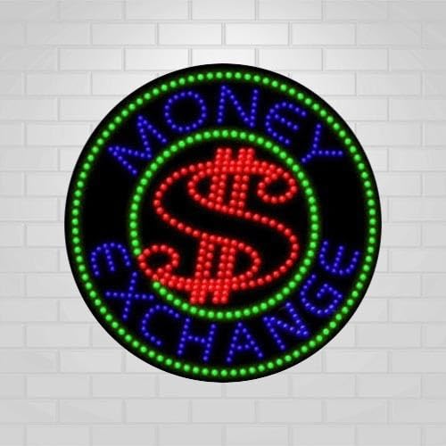 Led Maney LED Money Exchange Sign for Retail Displays | Light Up Sign | 26