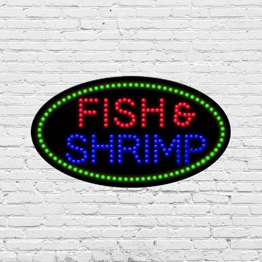 Shimp Signs LED Fish & Shrimp Sign for Retail Displays | Light Up Sign | 15