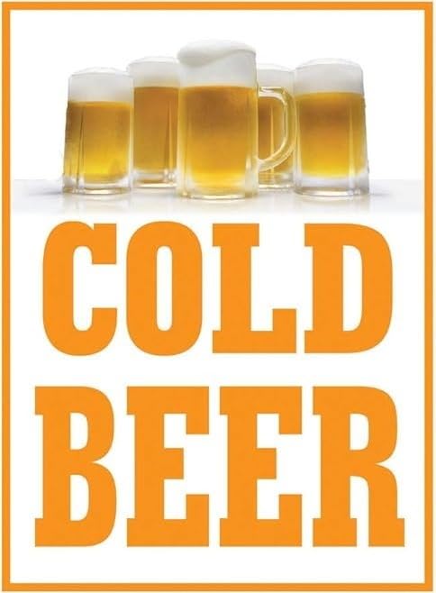Cold Beer Display Cold Beer Retail Window Display Paper Signs | Pack of 6 | 18