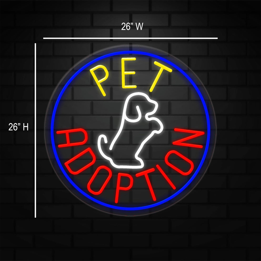 Rehome Sign Pet Adoption Neon Sign for Retail Displays | LED Flex Neon | 26