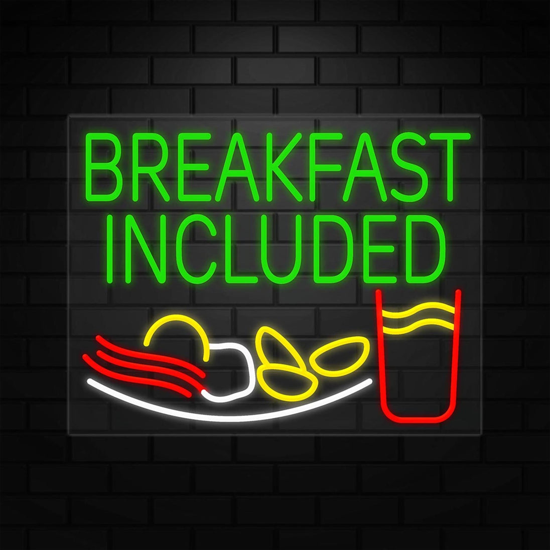 Breakfast Included. Sign Breakfast Included Sign for Retail Displays | LED Flex Neon | 31