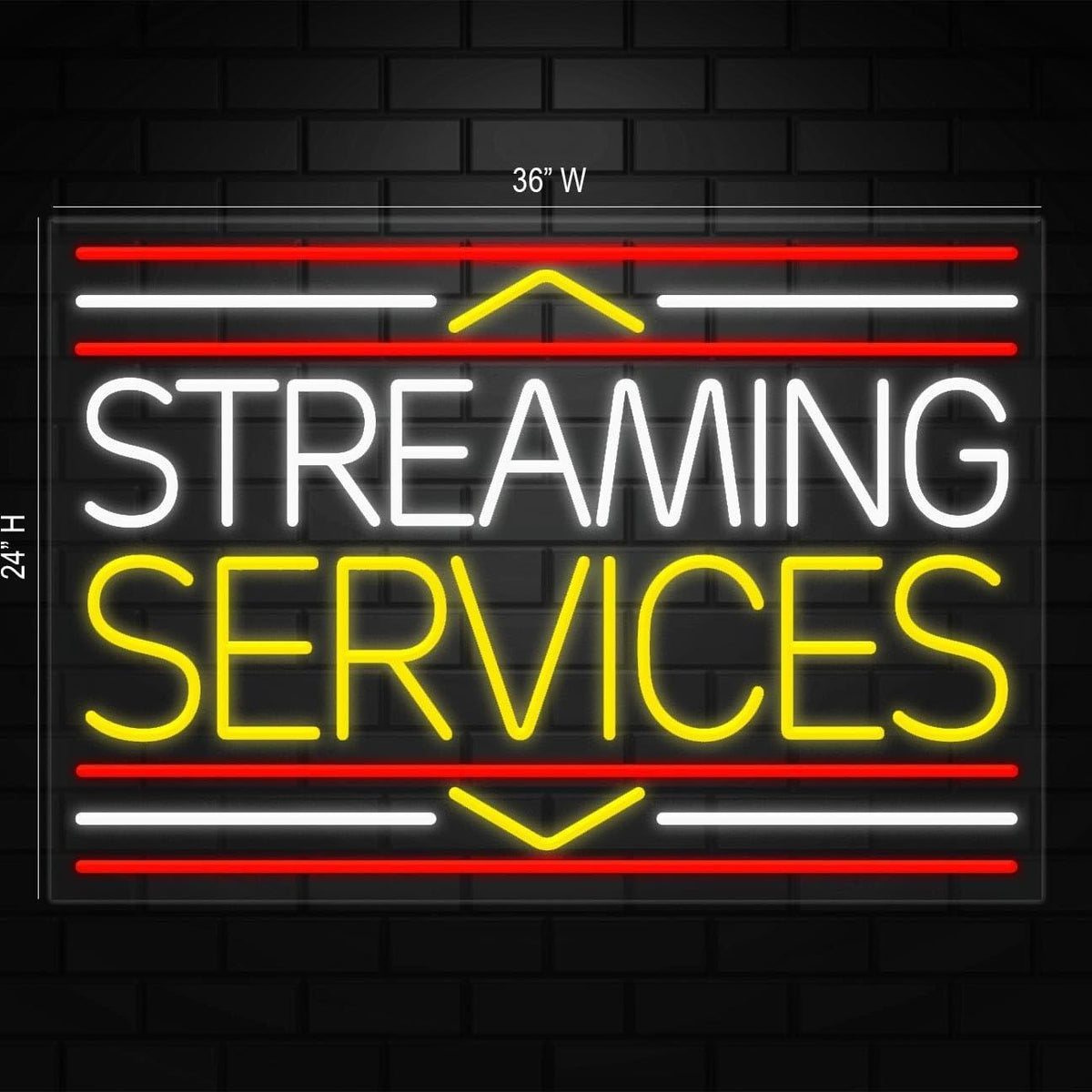 Streaming Sign Warning Streaming Services Sign for Retail Displays | LED Flex Neon | 36