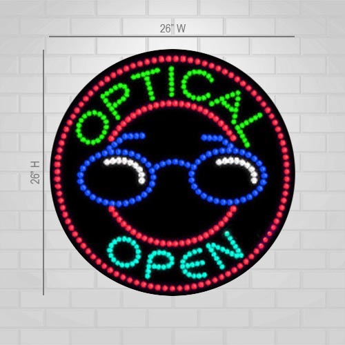 Marx Optical Decatur Sign LED Open Optical Sign for Retail Business Displays | Light Up Sign | 2